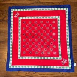 Vtg Avon Sweet Honesty‎ red, white, blue & green cotton square  scarf/bandanna
